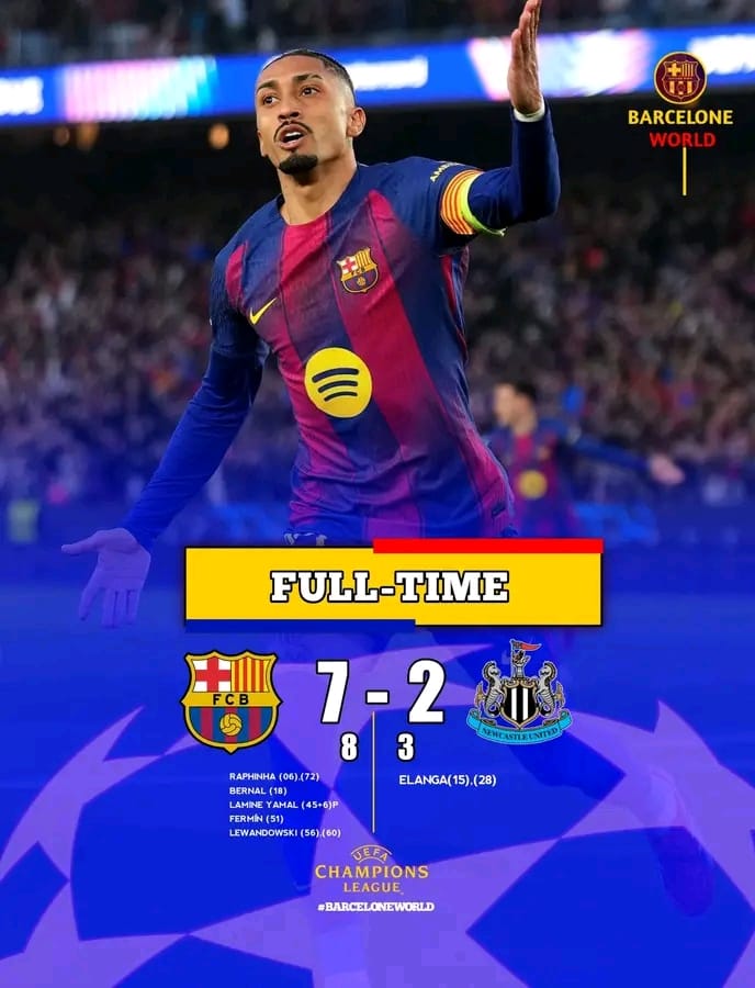 BARCELONA GOLÉA NEWCASTLE POR 7-2