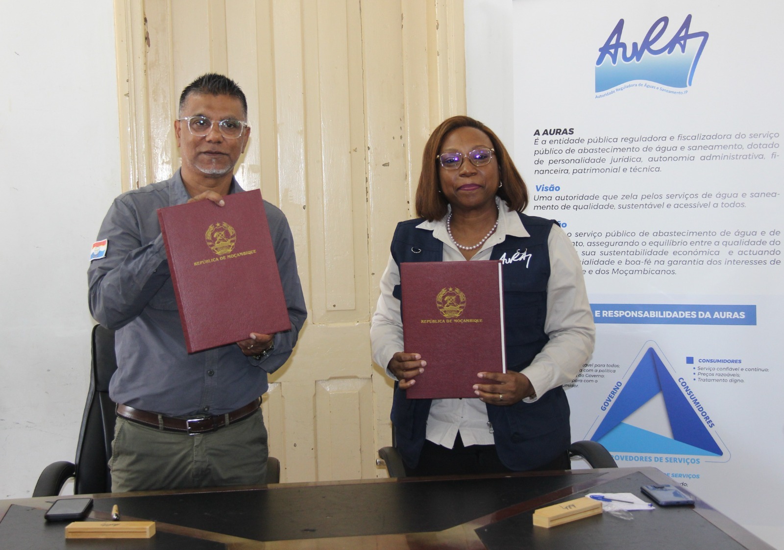 AURAS e Município de Marracuene assinam acordo para reforçar serviços de água e saneamento